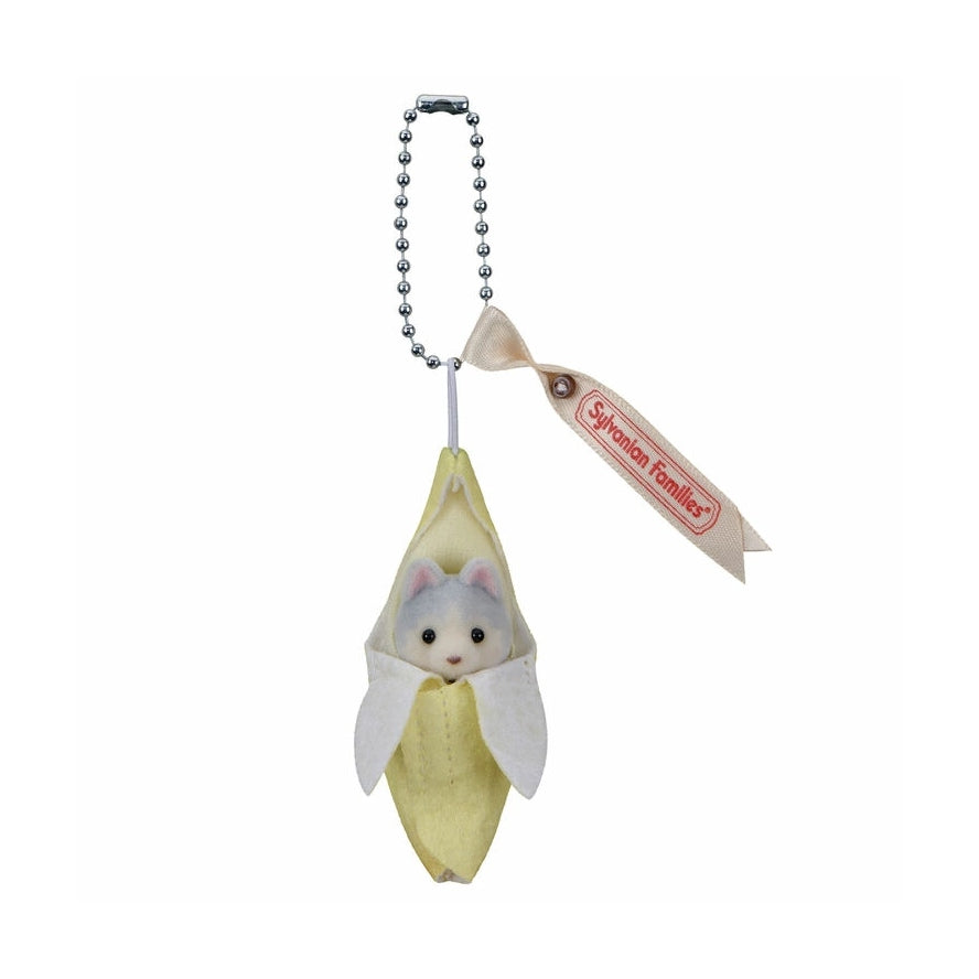 Sylvanian Families Llavero de Bebé Husky con Disfraz de Banana