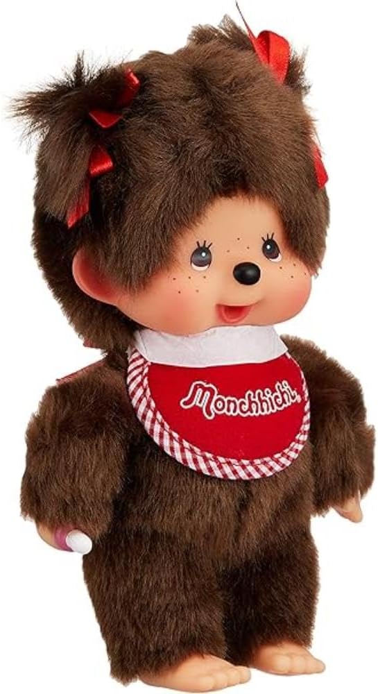 Peluche Monchhichi Premium Marrón Standard Niña, Talla S, 20cm